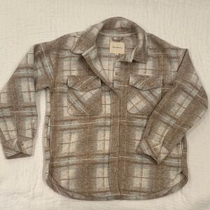 Thread & Supply Plaid Shirt in Cream and Brown
